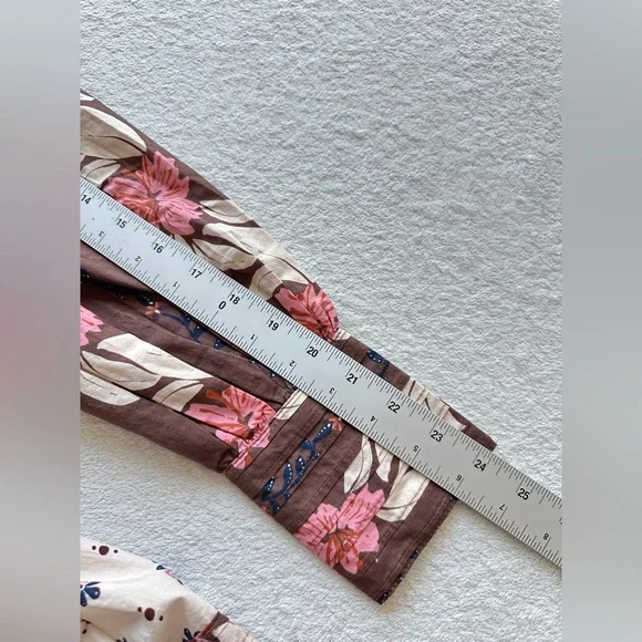 FARM RIO Ainika Maxi Floral Cream Open Yoke Mini Dress XXS - Picture 15 of 16